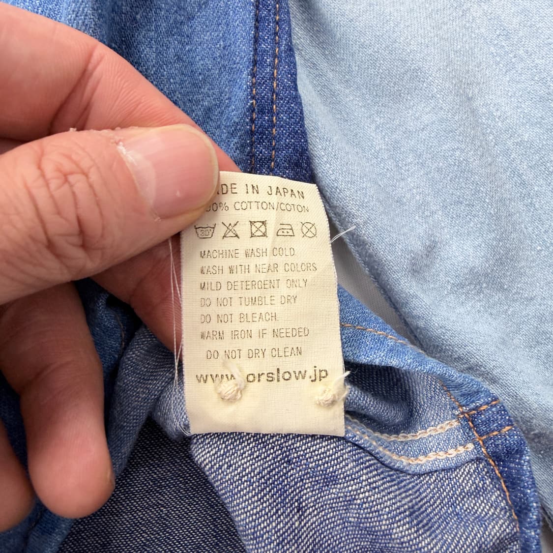 Orslow 오어슬로우 크레이지 데님 샴브레이 셔츠 상품이미지3