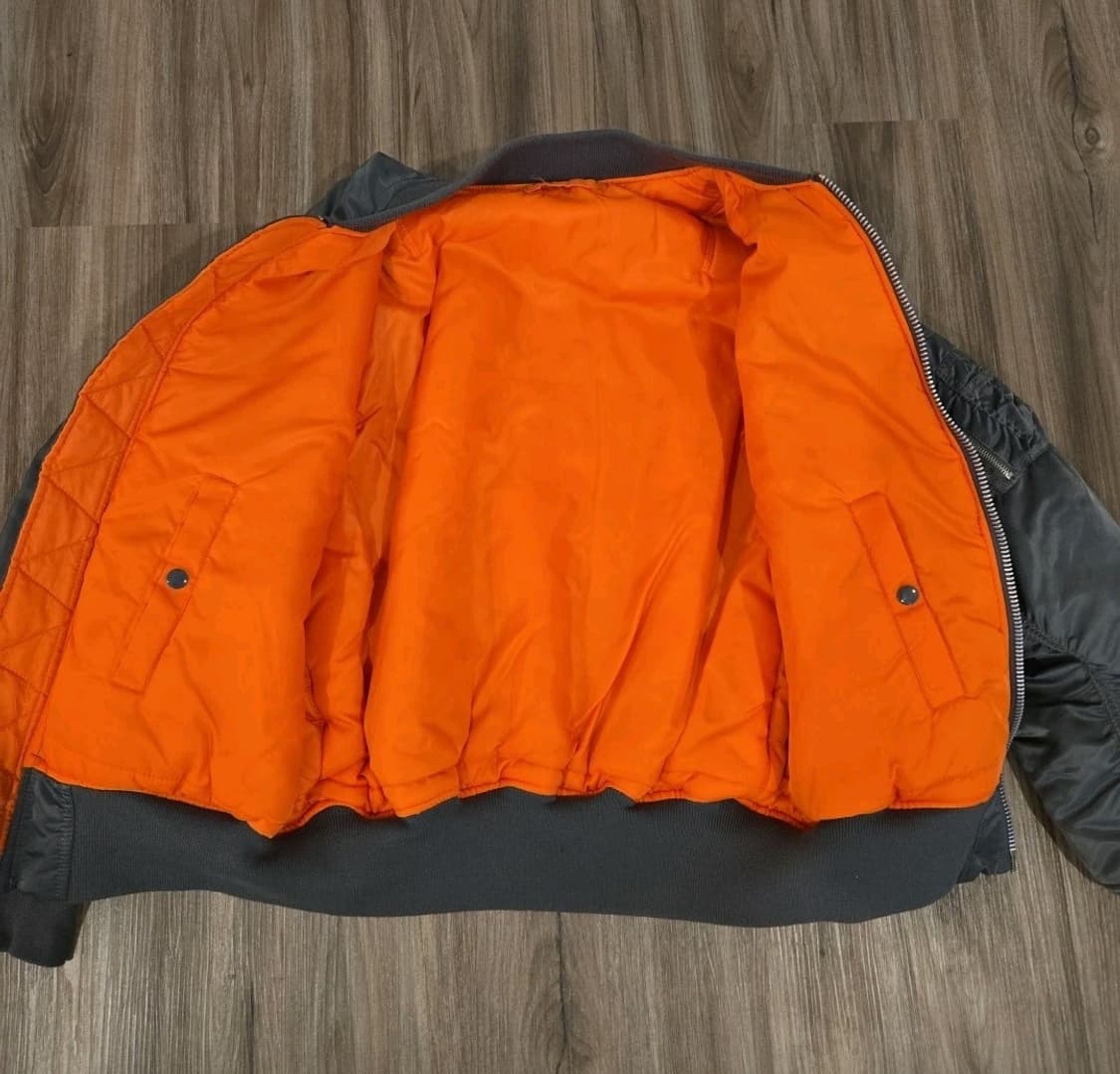 90s 미공군 납품용 알파인더스트리 MA-1 플라이트자켓 그레이 상품이미지2