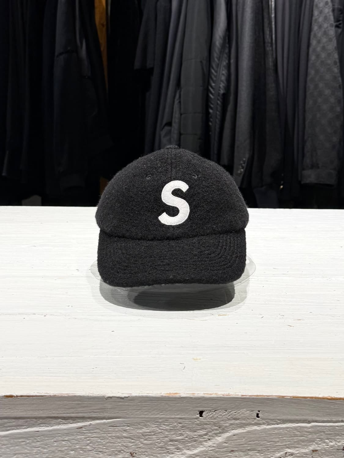 슈프림 USA 블랙 오리지널 로고 울 볼캡 상품이미지2