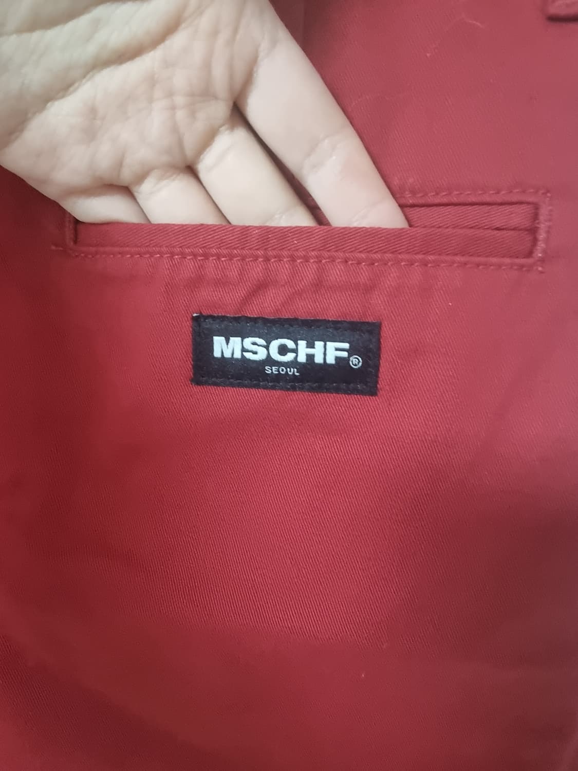 Mschf×dpgp chino mini skirt crimson red  상품이미지5