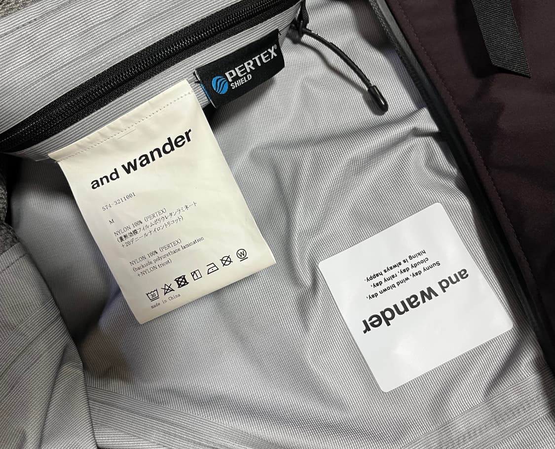 앤드원더 퍼텍스 쉴드 레인자켓  상품이미지4