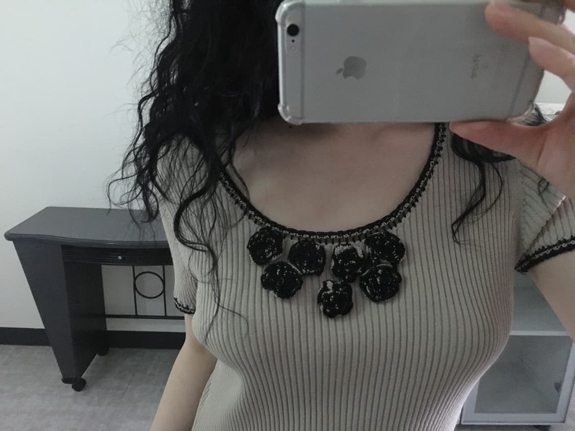 flower ribbed top 상품이미지3