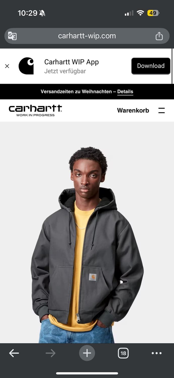 구매)칼하트 액티브 자켓 그라파이트 삽니다 상품이미지1