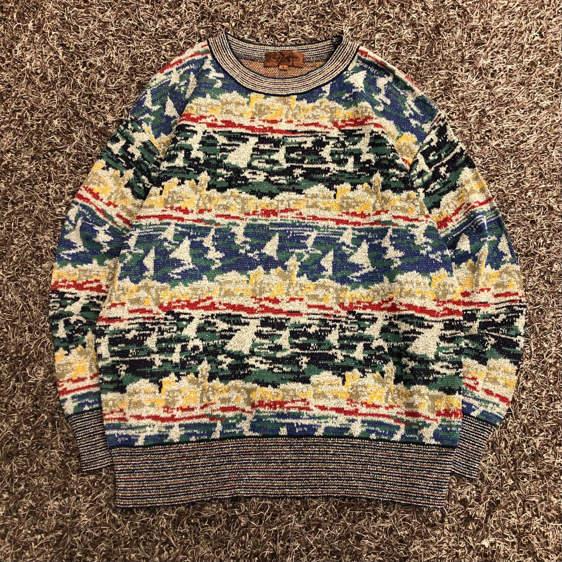 미쏘니 울 멀티컬러 패턴 니트 상품이미지1