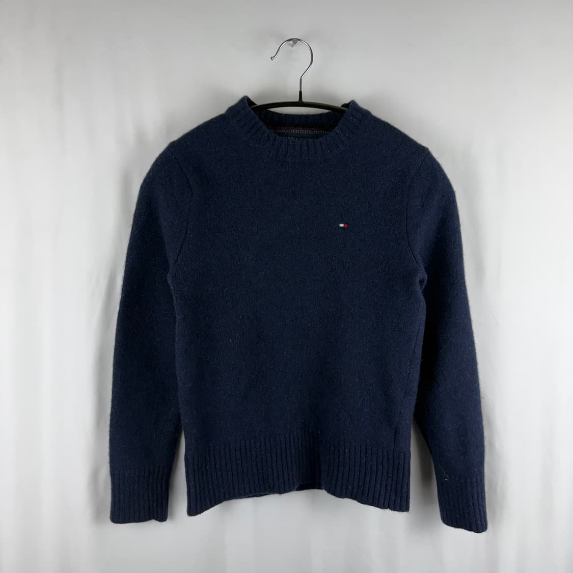 S) 타미힐피거 우먼스 울 라운드 니트 네이비 상품이미지2