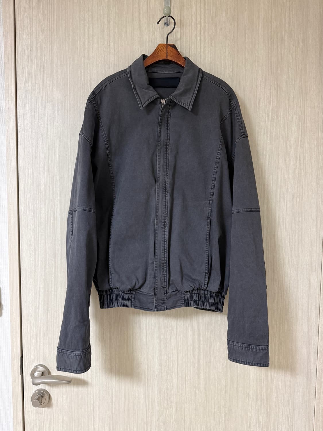 [48] 준지 가먼트다잉 크롭 블루종  상품이미지2