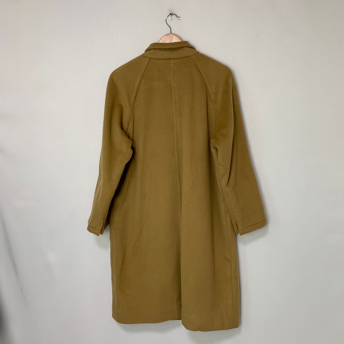 캐시미어 100 카멜 베이지 빈티지 버튼 롱 코트 상품이미지2