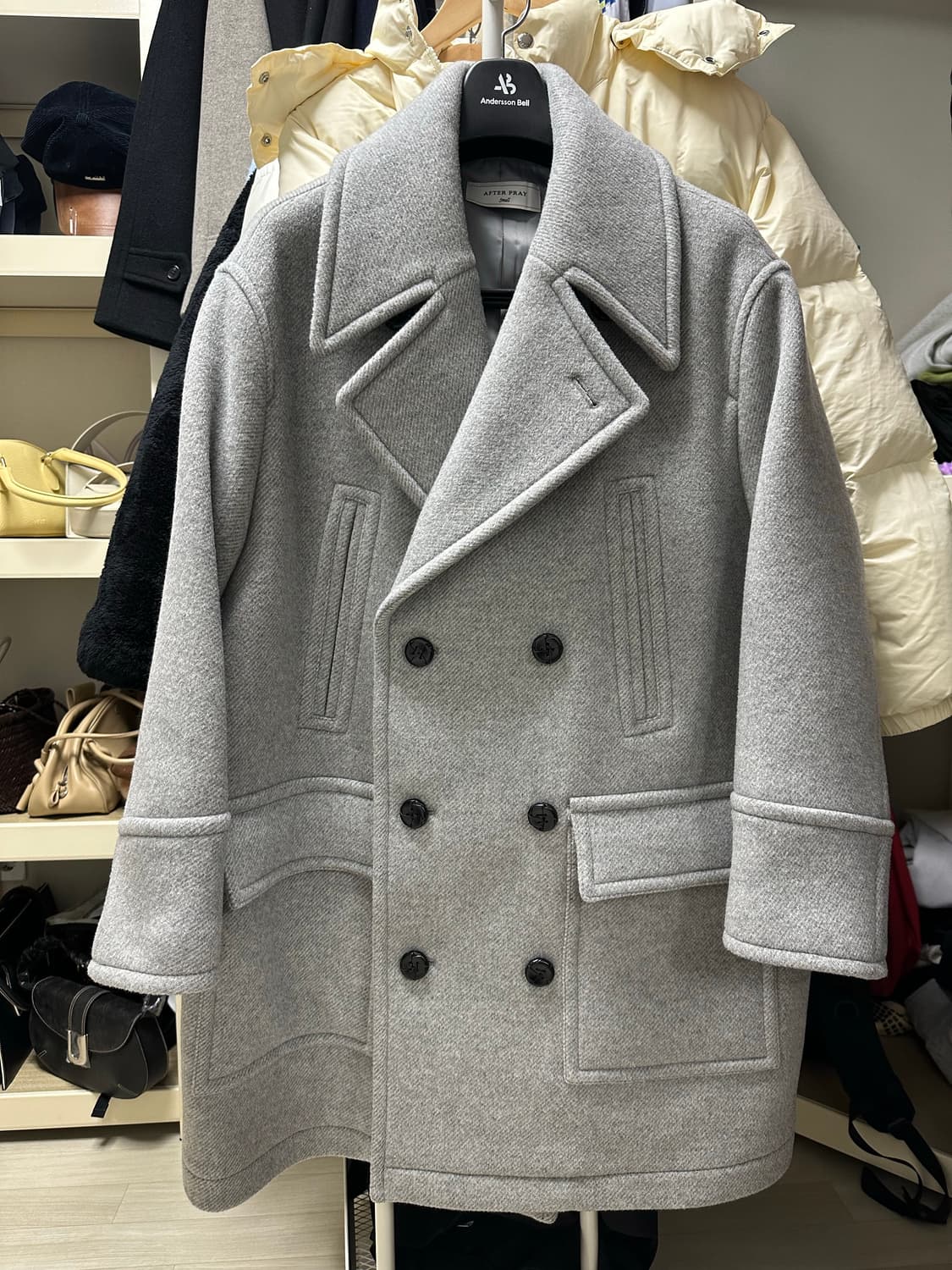 애프터프레이 셔먼 더블 피코트 스모크그레이 상품이미지1