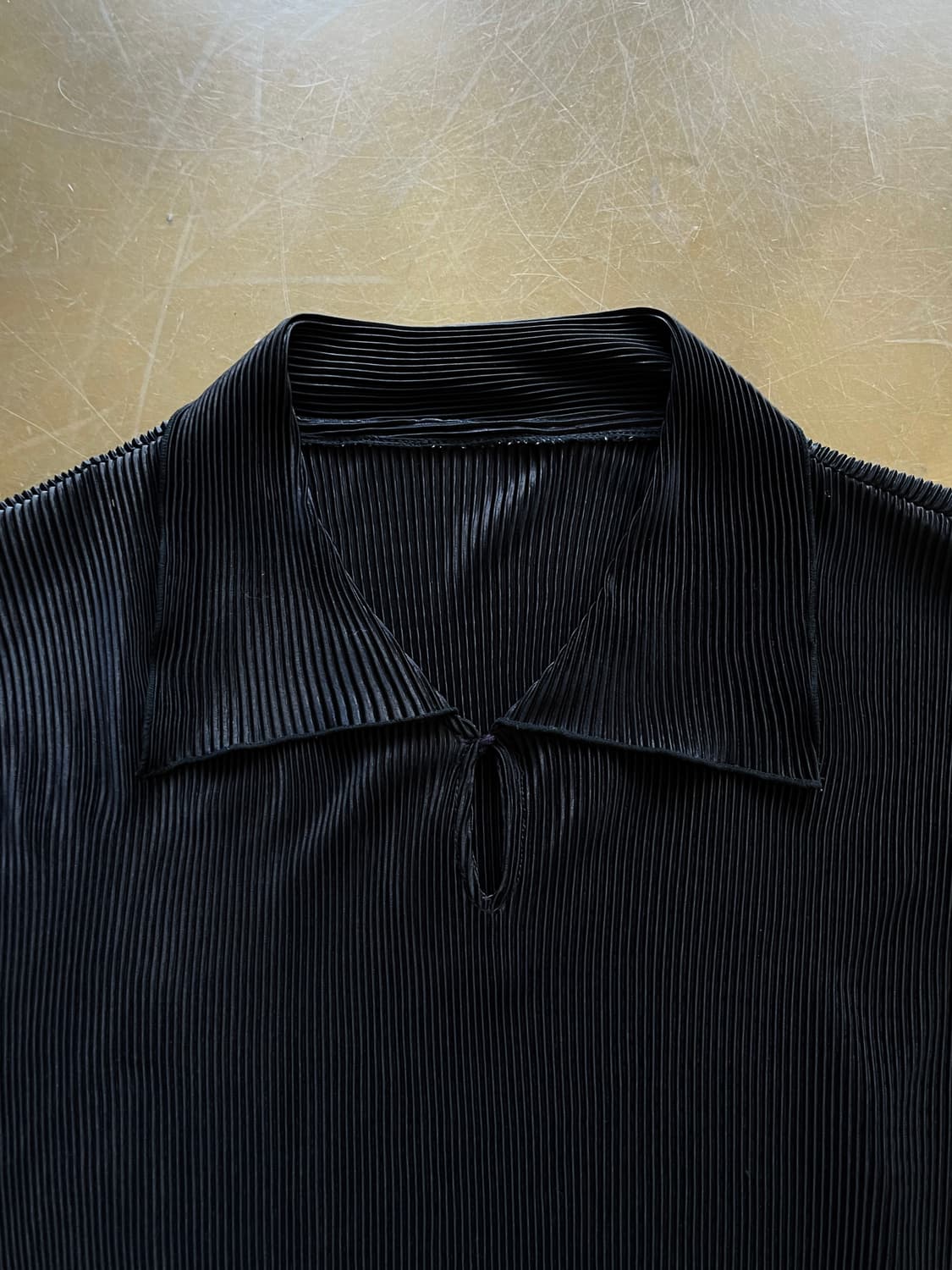 JPN Vintage Black Pleats PK Long-Sleeve 상품이미지4