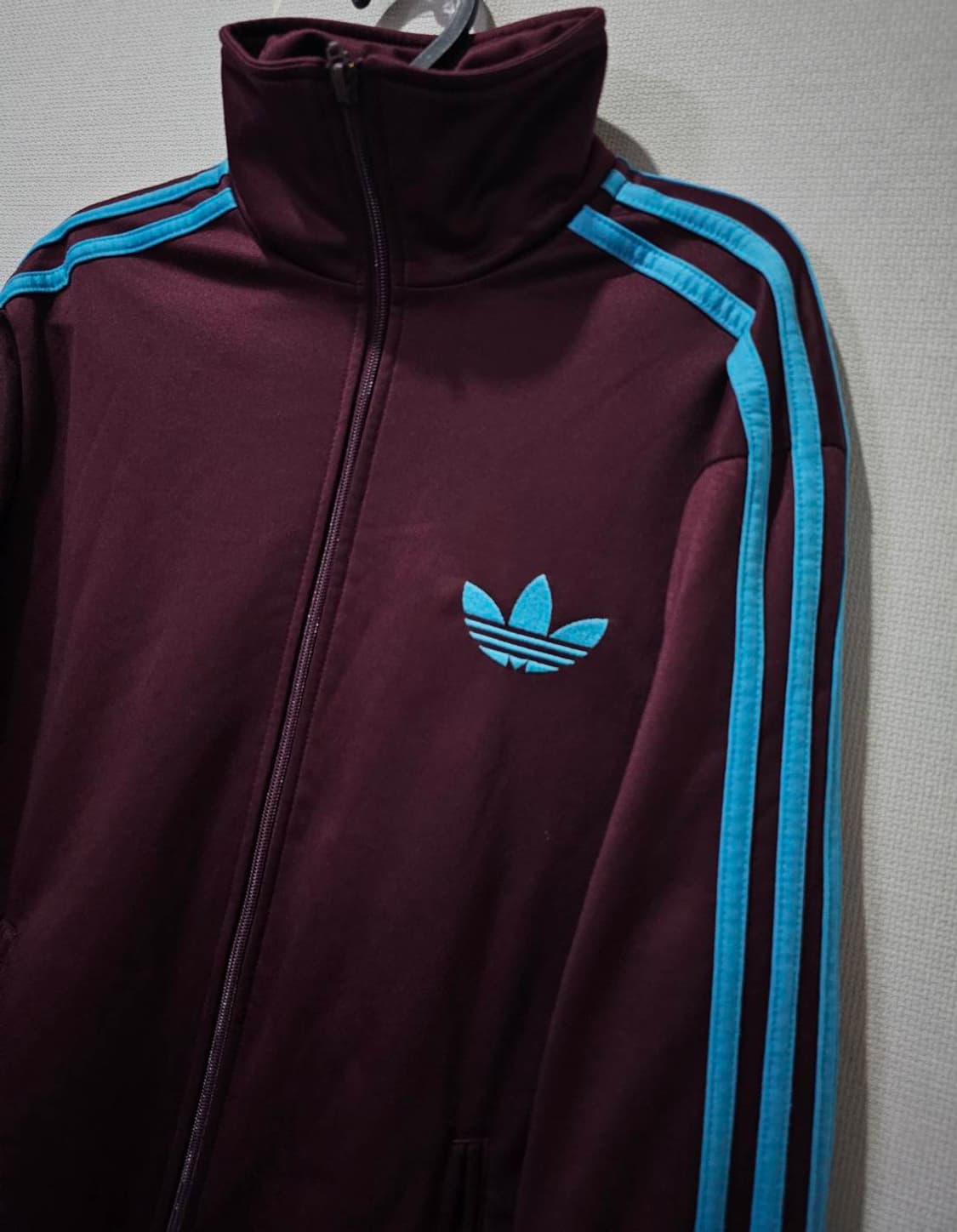 아디다스 마룬 버건디 스카이블루 트랙탑 저지 져지집업 S~M사이즈 상품이미지2
