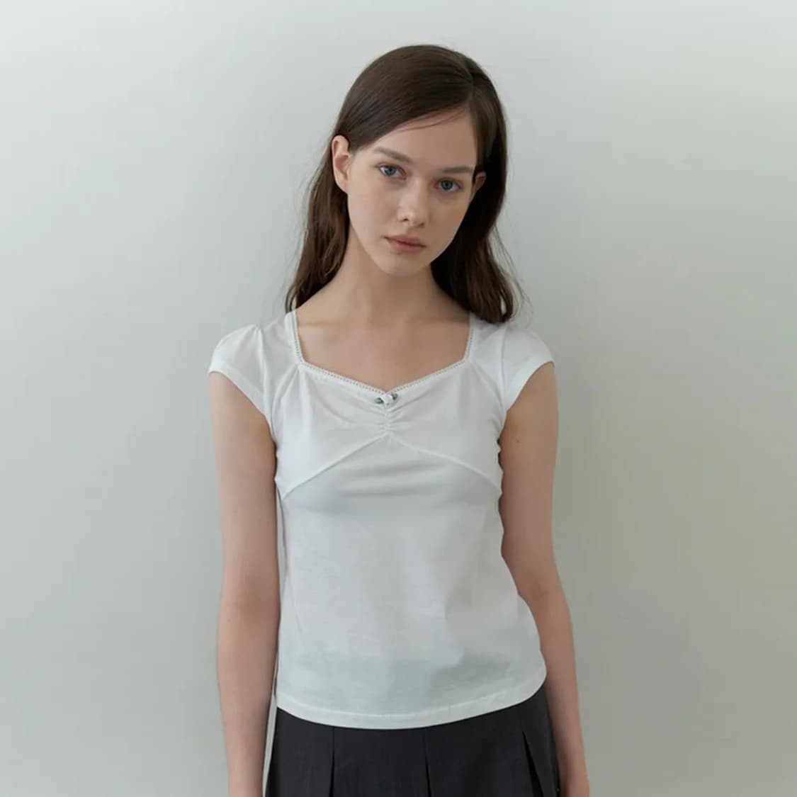 카인더베이비 rosy shirring top-white 상품이미지2