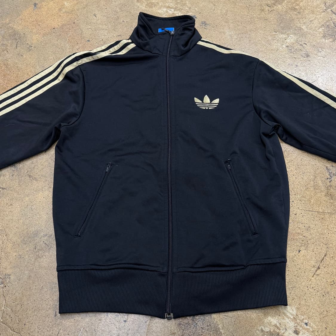 [정품/90] 아디다스 검골 블랙 골드 삼선 트랙탑 져지 b16 상품이미지3