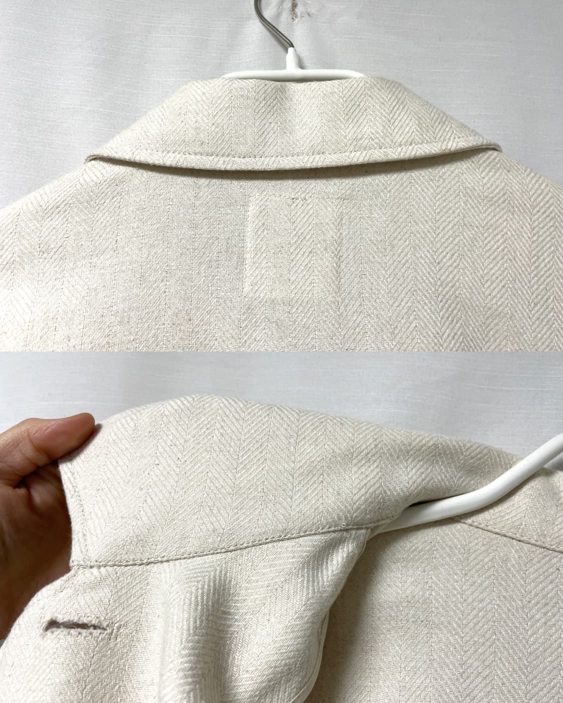 스튜디오톰보이 오버핏 린넨 레이온 헤링텅 자켓 Free _ 크림 상품이미지7