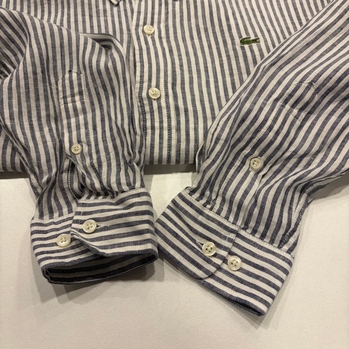 [L] 라코스테 린넨 스트라이프 셔츠 남방 새상품 C218 상품이미지7