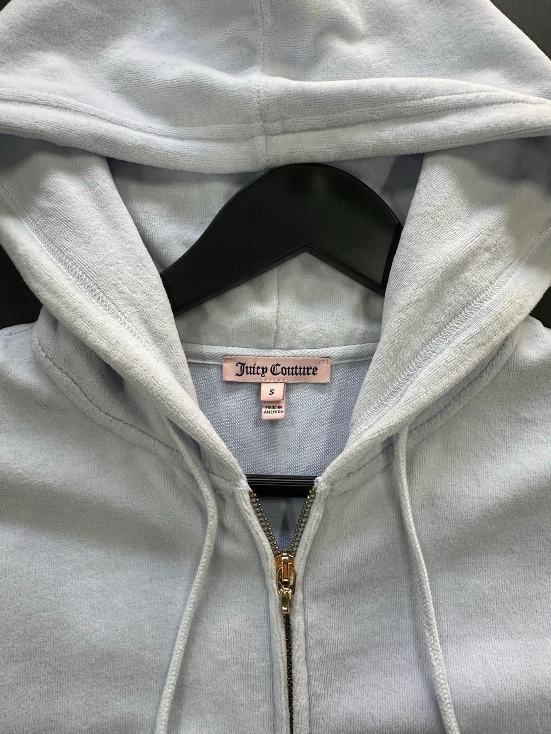 쥬시꾸뛰르 하트참 벨루어 후드집업 스카이퍼플 상품이미지7