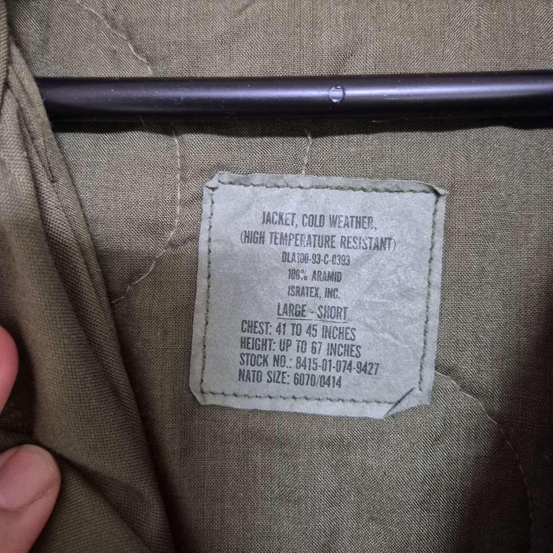 90's 미군 동계형 오리지널 CVC 탱커자켓 L/S (라지숏) 상품이미지4