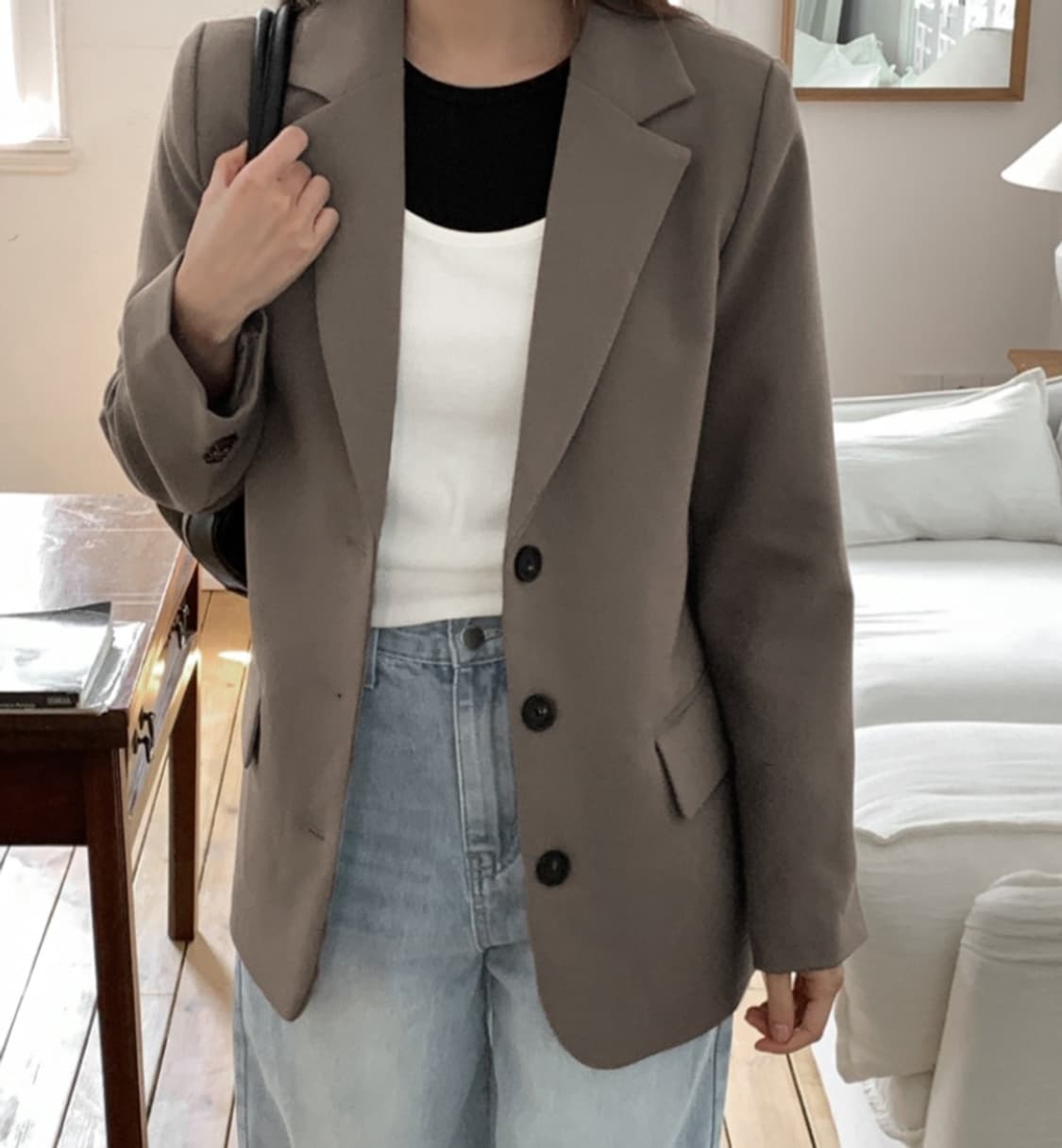 로렌하이 애쉬모카 클래식 싱글 미디자켓S 상품이미지4