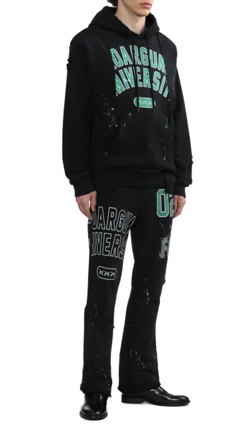 로아건즈 ROARGUNZ 24ss 스플래터 프린팅 플래어 스웻팬츠 (3) 상품이미지1