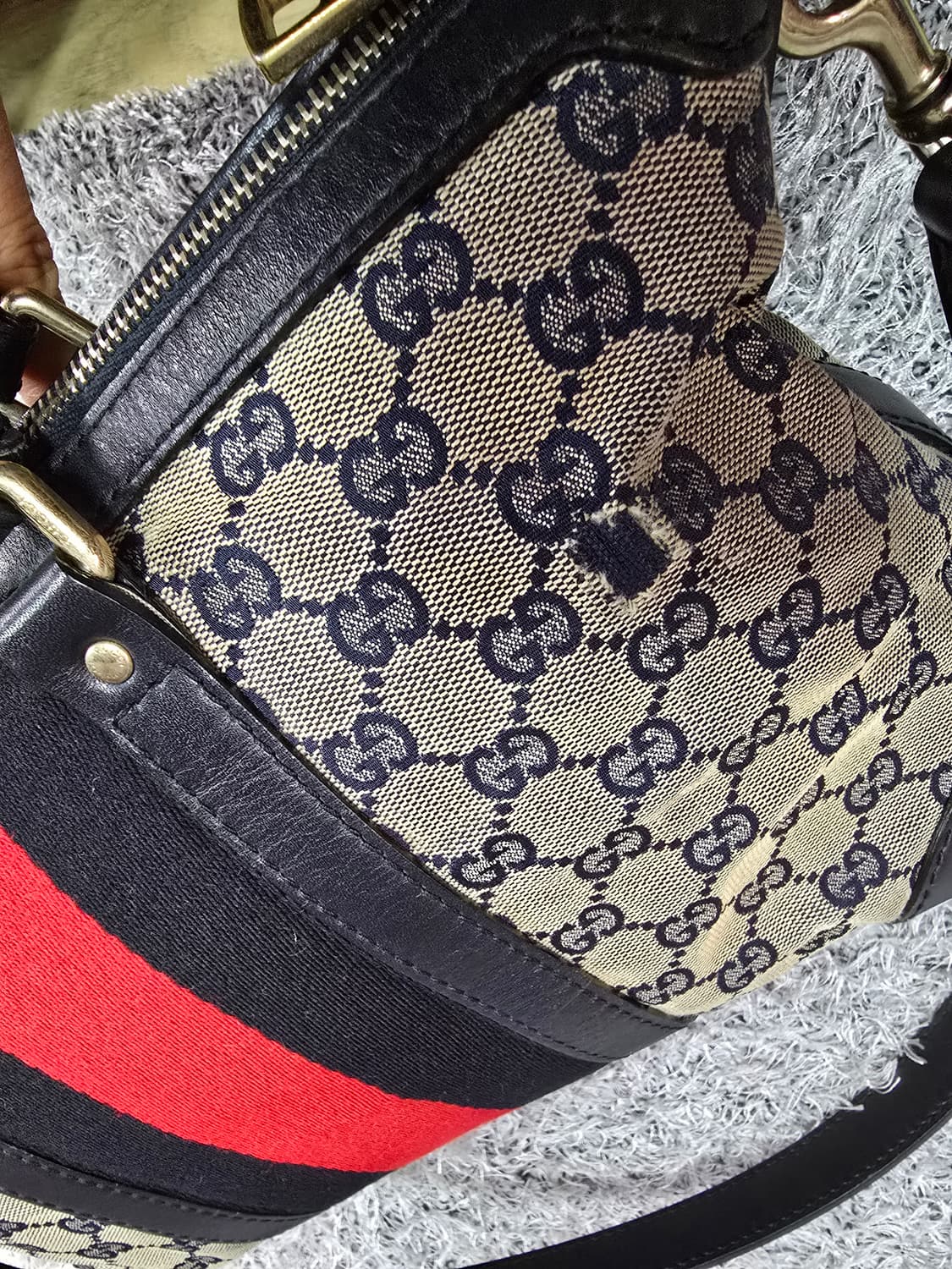 구찌 GG 캔버스 삼선 숄더백  상품이미지5