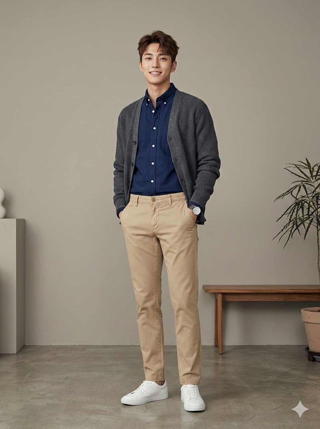 라코스테 슬림핏 베이지 치노팬츠 면바지 상품이미지1