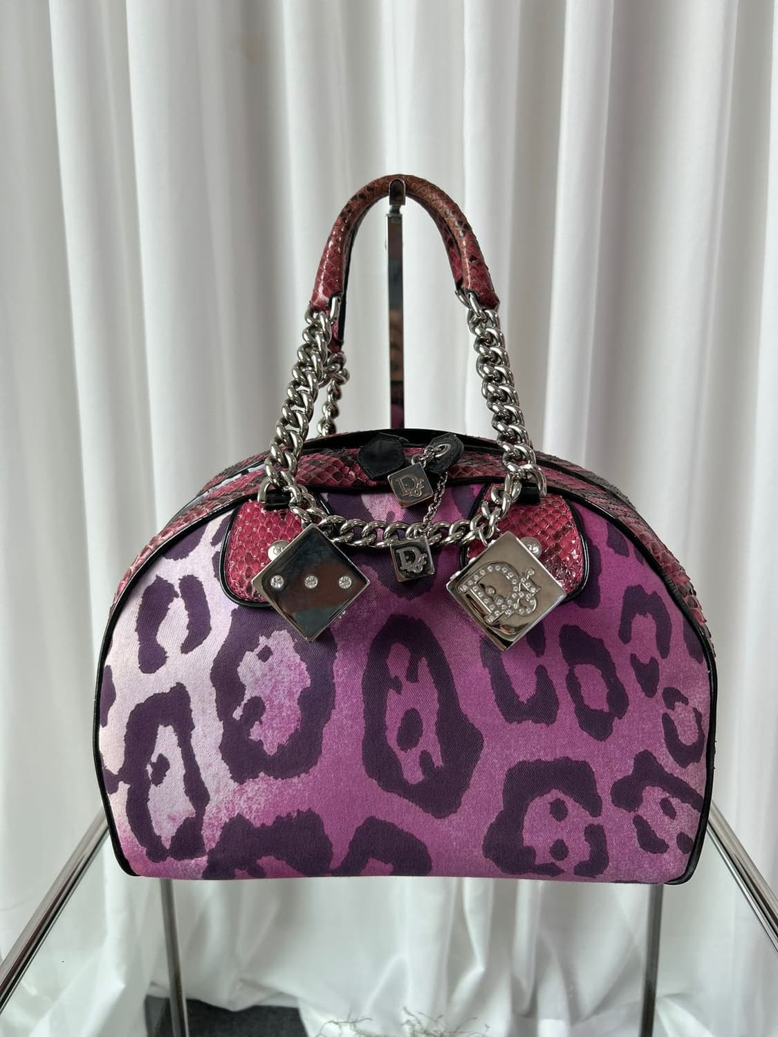 (레어) 디올 2004 파이톤 갬블러 다이스 보울러 숄버백 상품이미지4