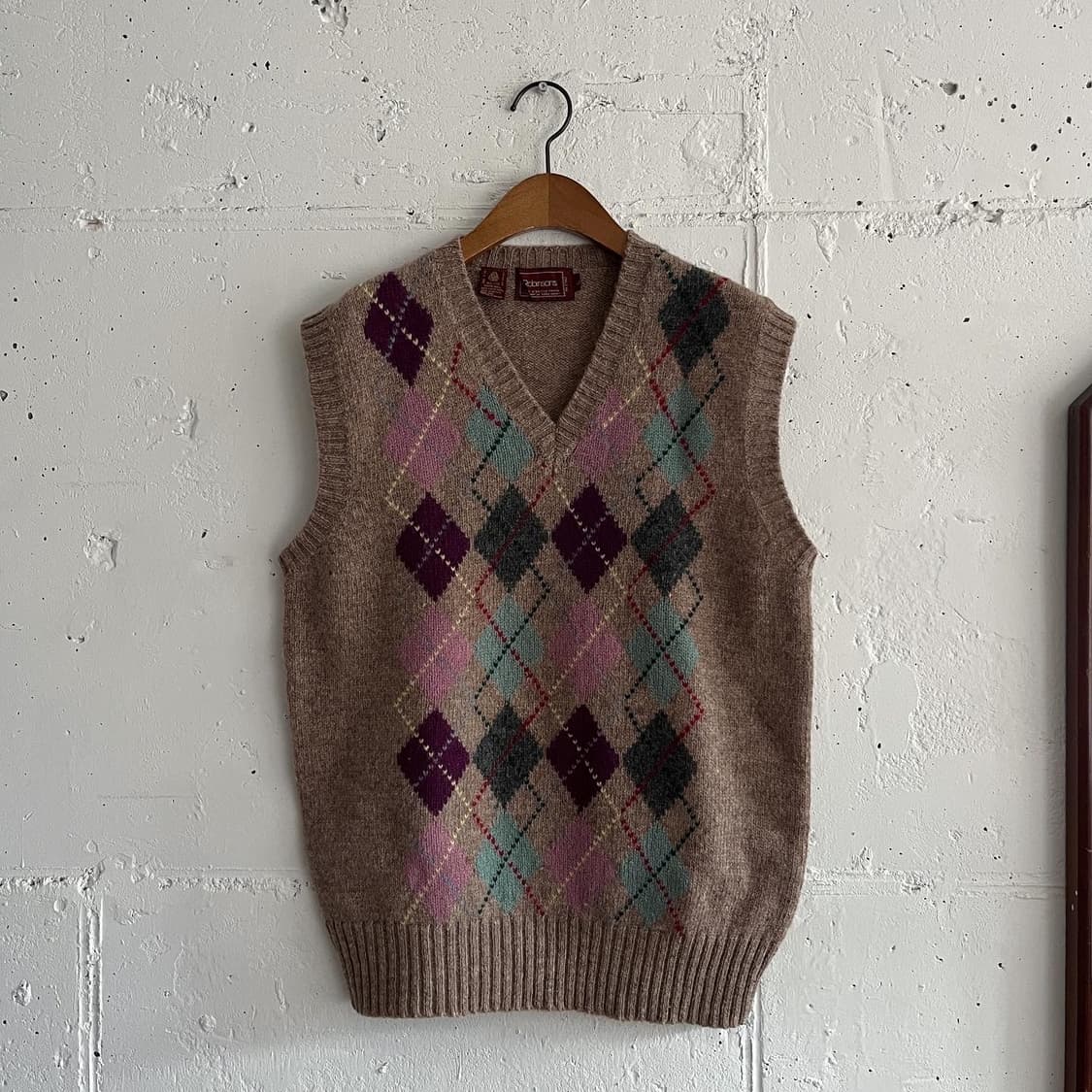 아가일 패턴 니트베스트 상품이미지1