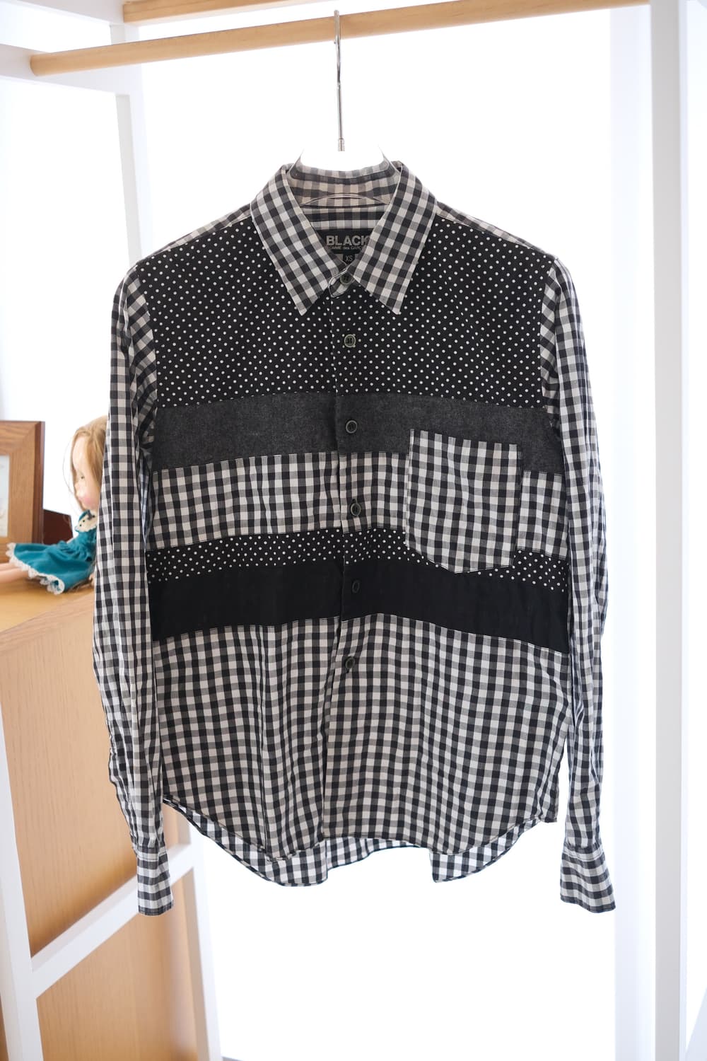 Patchwork gingham check shirt 상품이미지1