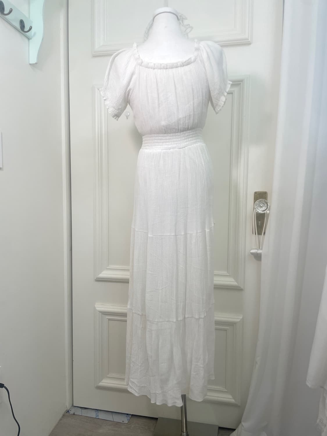 ivory banding square-neck cotton long op 상품이미지3