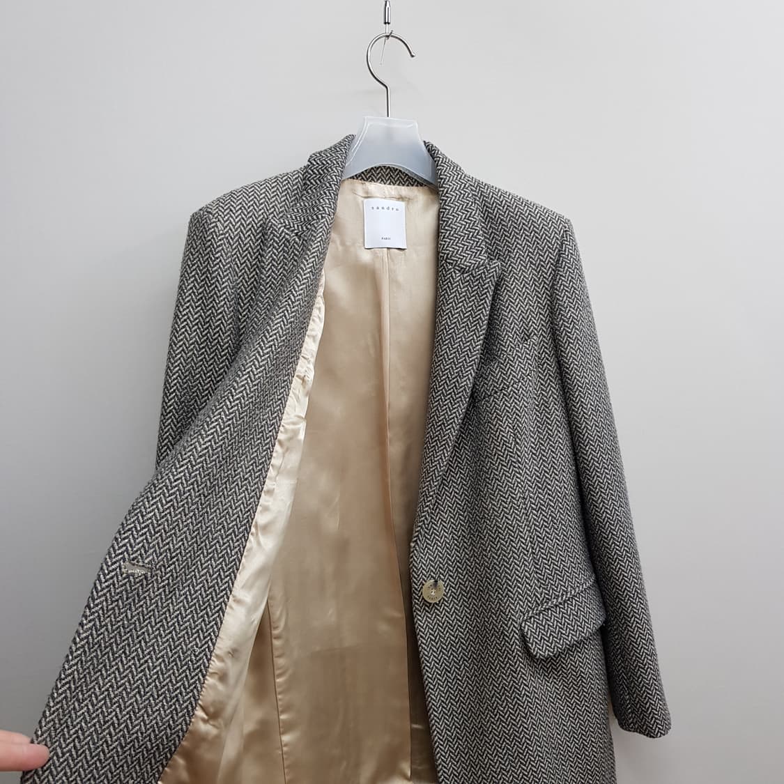 산드로 sandro 시퀸 헤링본 코트 36사이즈 상품이미지4