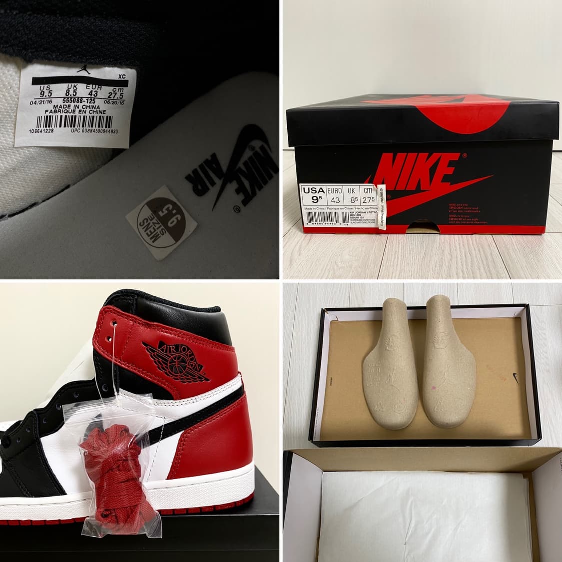 NIKE AIR JORDAN 1 HIGH OG BLACK TOE 2016 상품이미지8