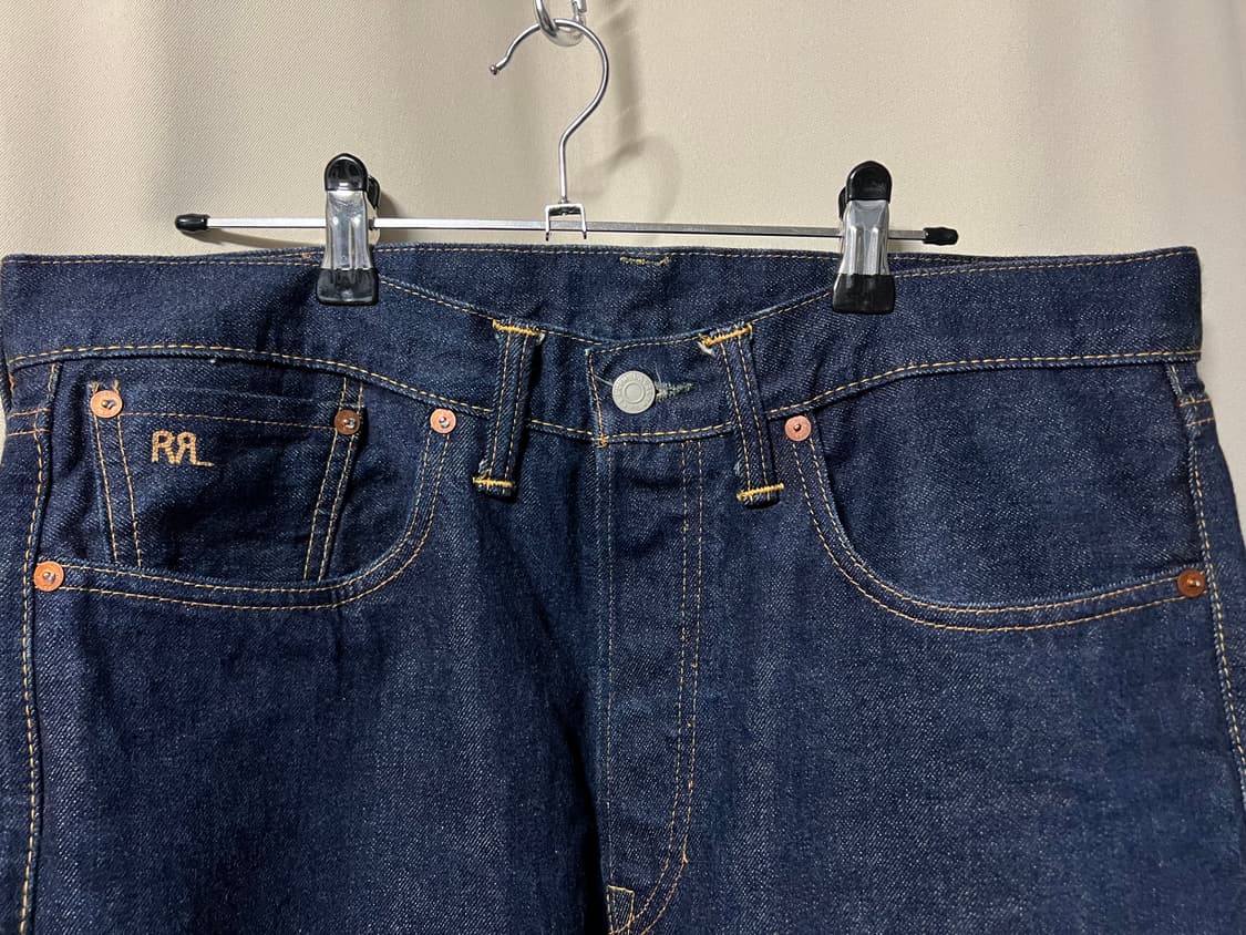 rrl 더블알엘 스트레이트핏 셀비지 원 워시 데님 팬츠 33 상품이미지3