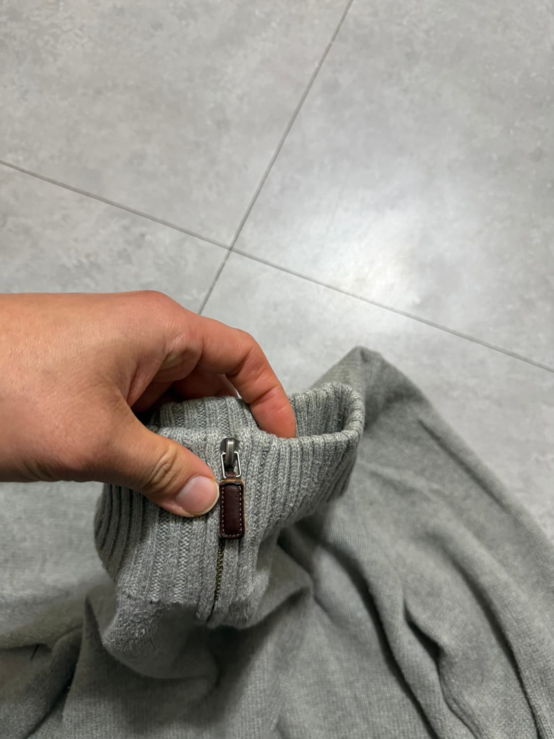 랄프로렌 폴로 그레이 컬러 빈티지 코튼  하프집업 100size   상품이미지2