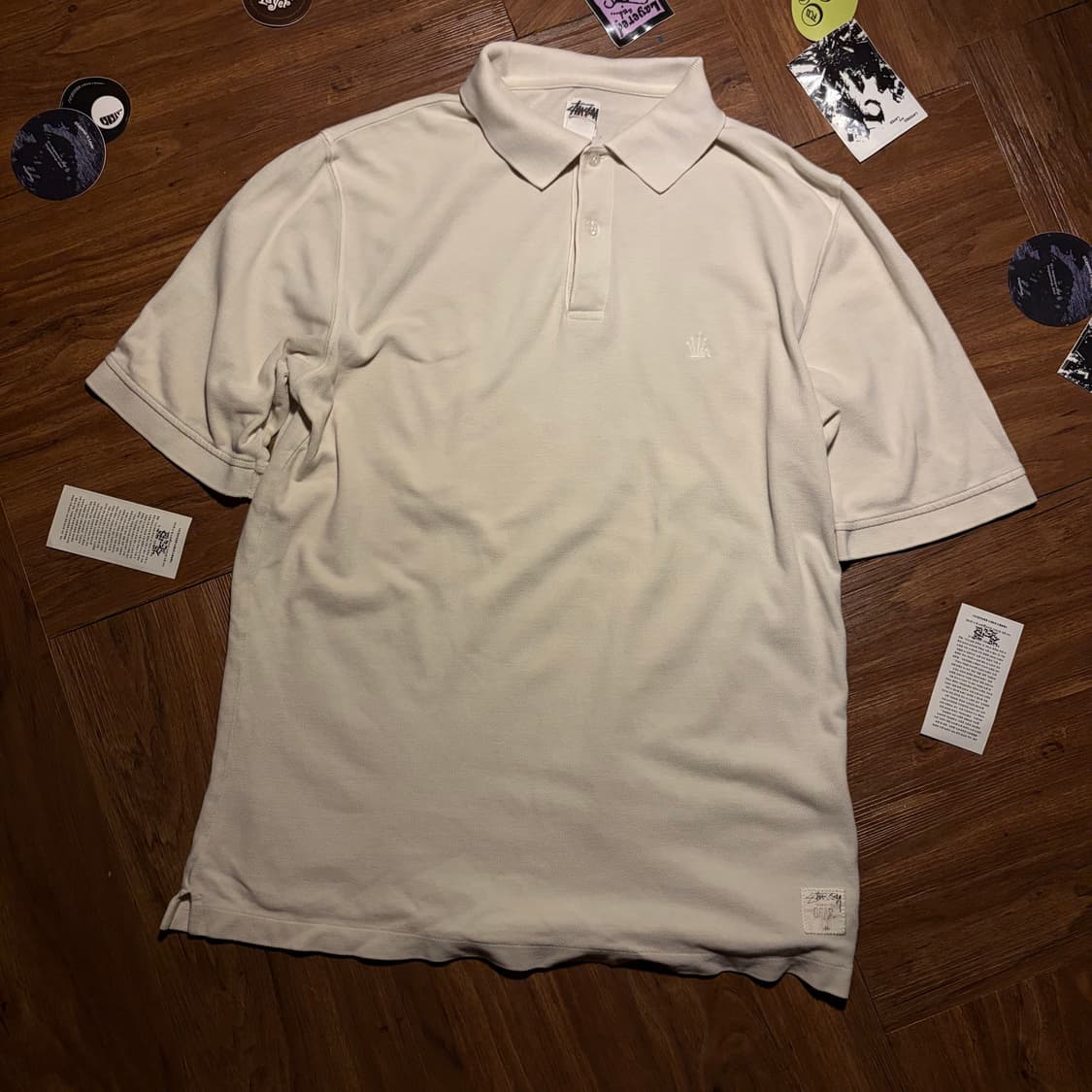 90S STUSSY GEAR 크라운 스컬 폴로 티셔츠 상품이미지2