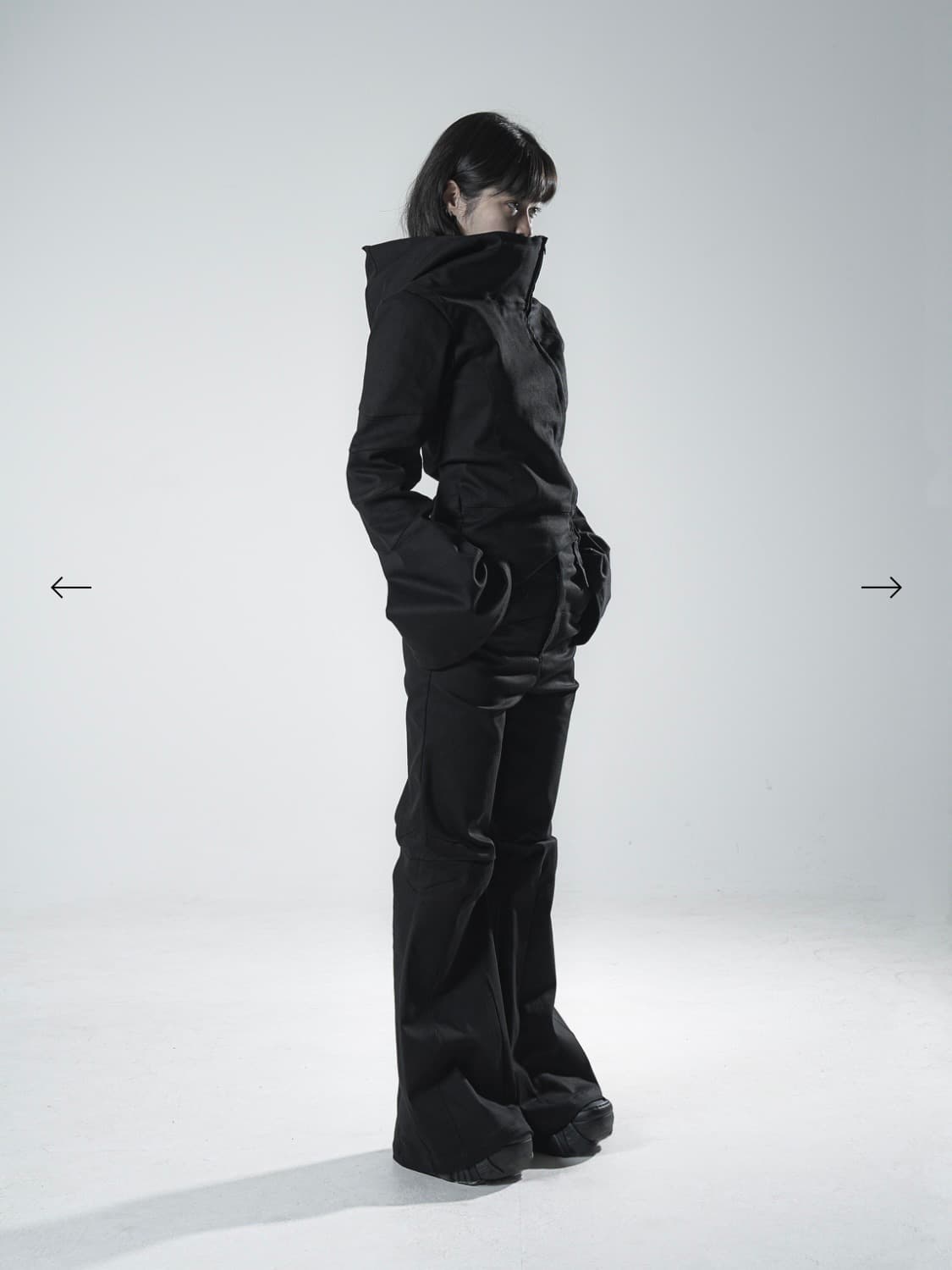 Junkpark 정크박 하이넥 언발란스 후드 자켓 블랙  상품이미지1