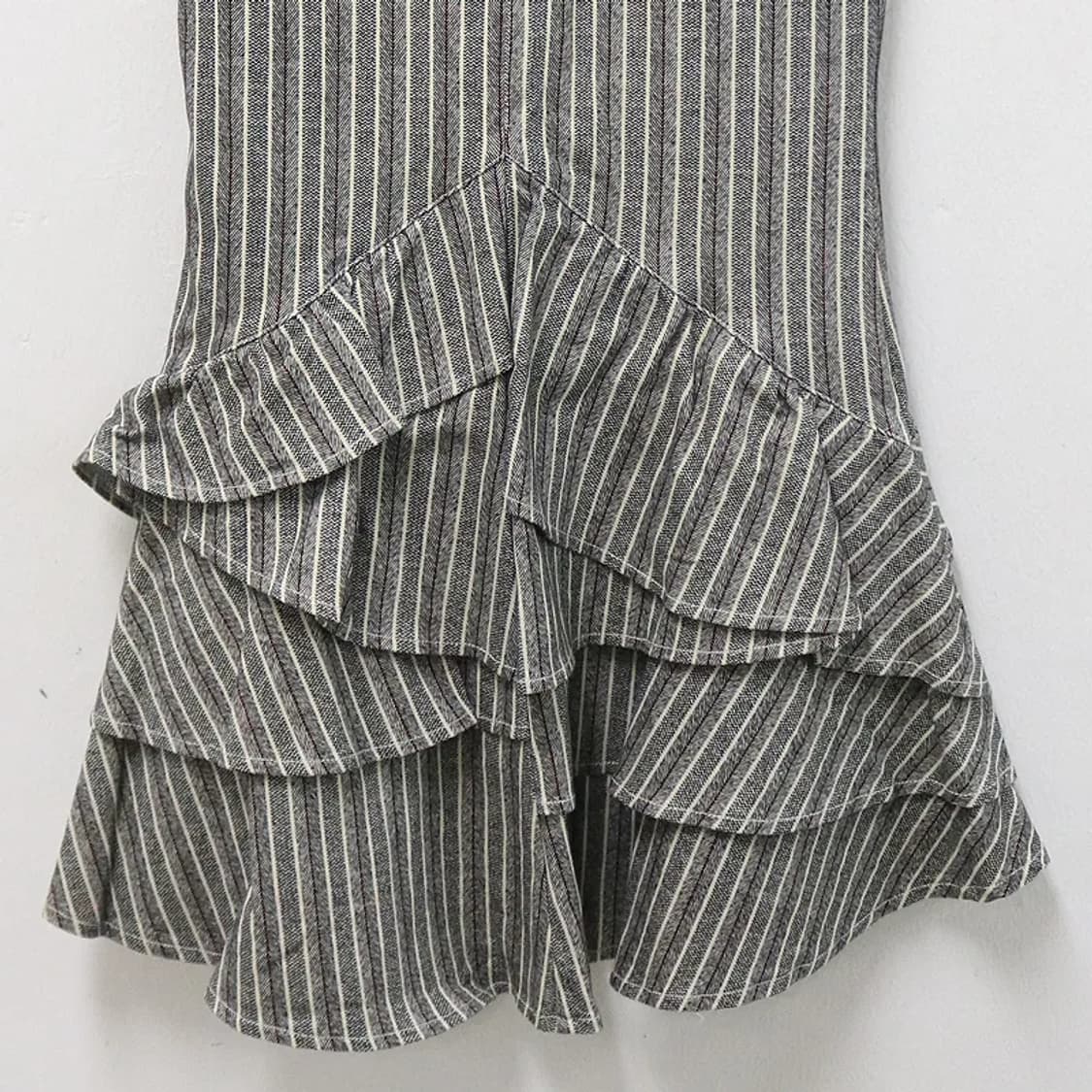 CANDAY 스트라이프 머메이드 프릴 롱스커트 62412 상품이미지4