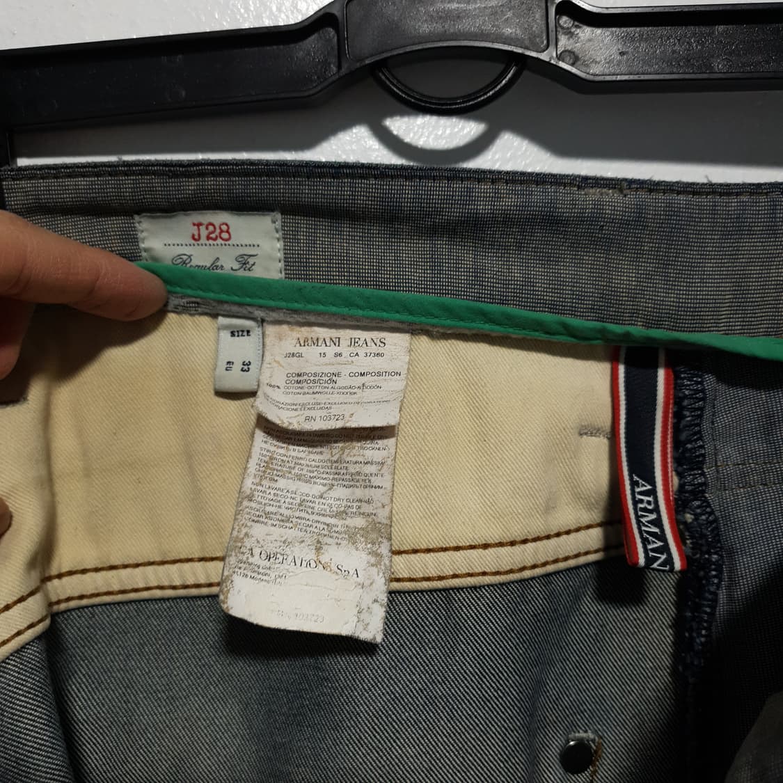 아르마니 진스 입체 패널 디스트레스드 워싱 데님 팬츠청바지 33-35 상품이미지6