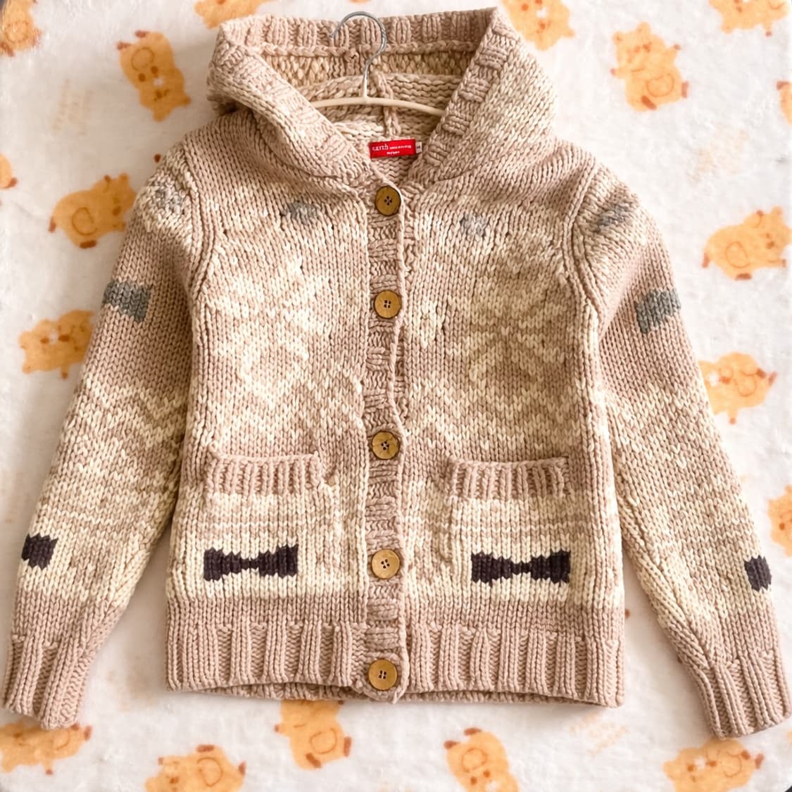 모리걸 리본 뜨개 베이지 니트 가디건🤎🎀 상품이미지1