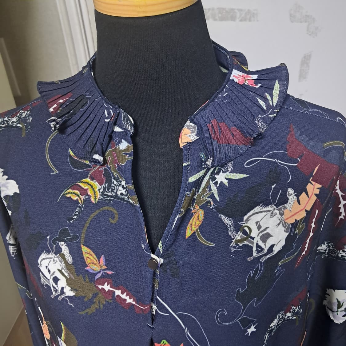 시스템  패턴 블라우스 55(상태최상) 상품이미지7