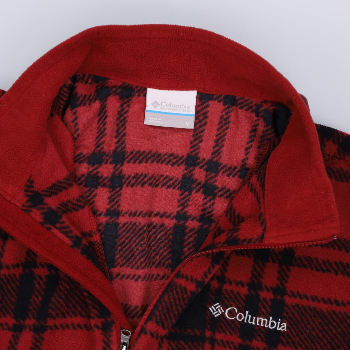 M 컬럼비아 체크 후리스 반집업 0310H1 상품이미지3