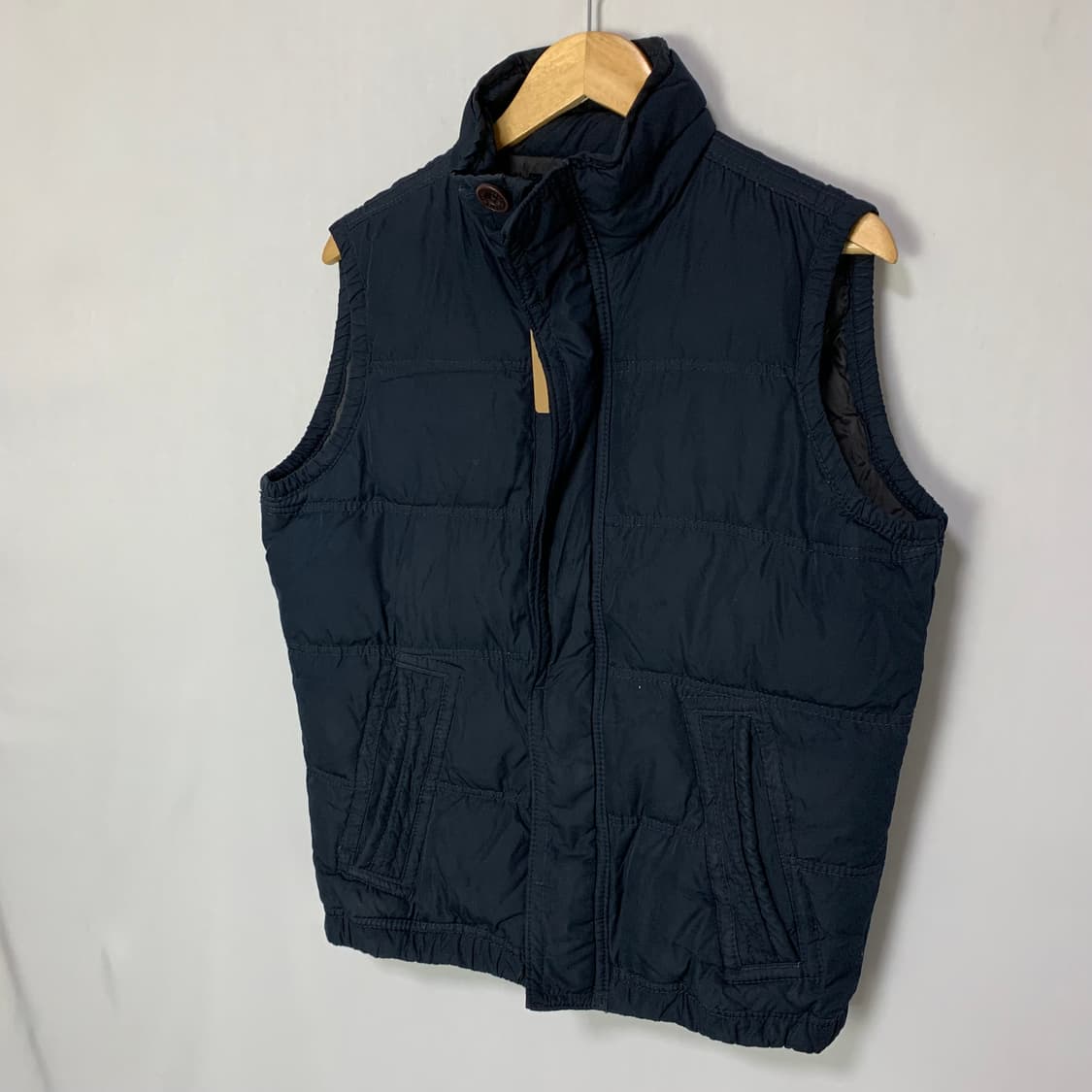 아베크롬비 버튼 집업 패딩 조끼 네이비 M 빈티지 상품이미지2