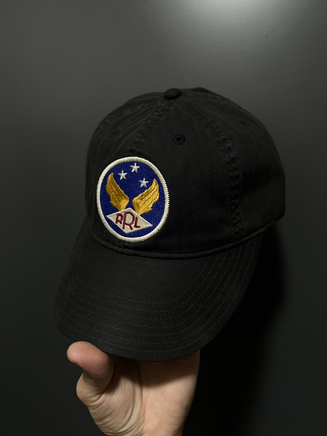 더블알엘 가먼트 다잉 트윌 볼캡 블랙 상품이미지1