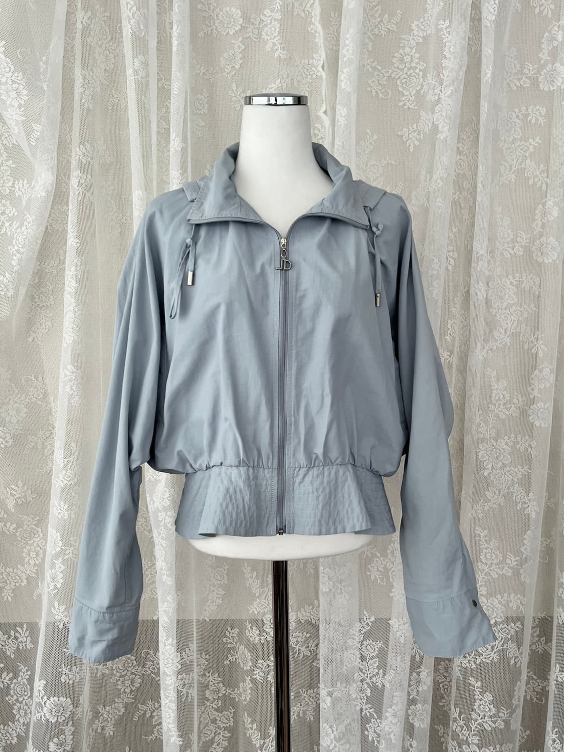 55) 듀엘 프릴 숏 후드 집업 점퍼 블루 상품이미지1