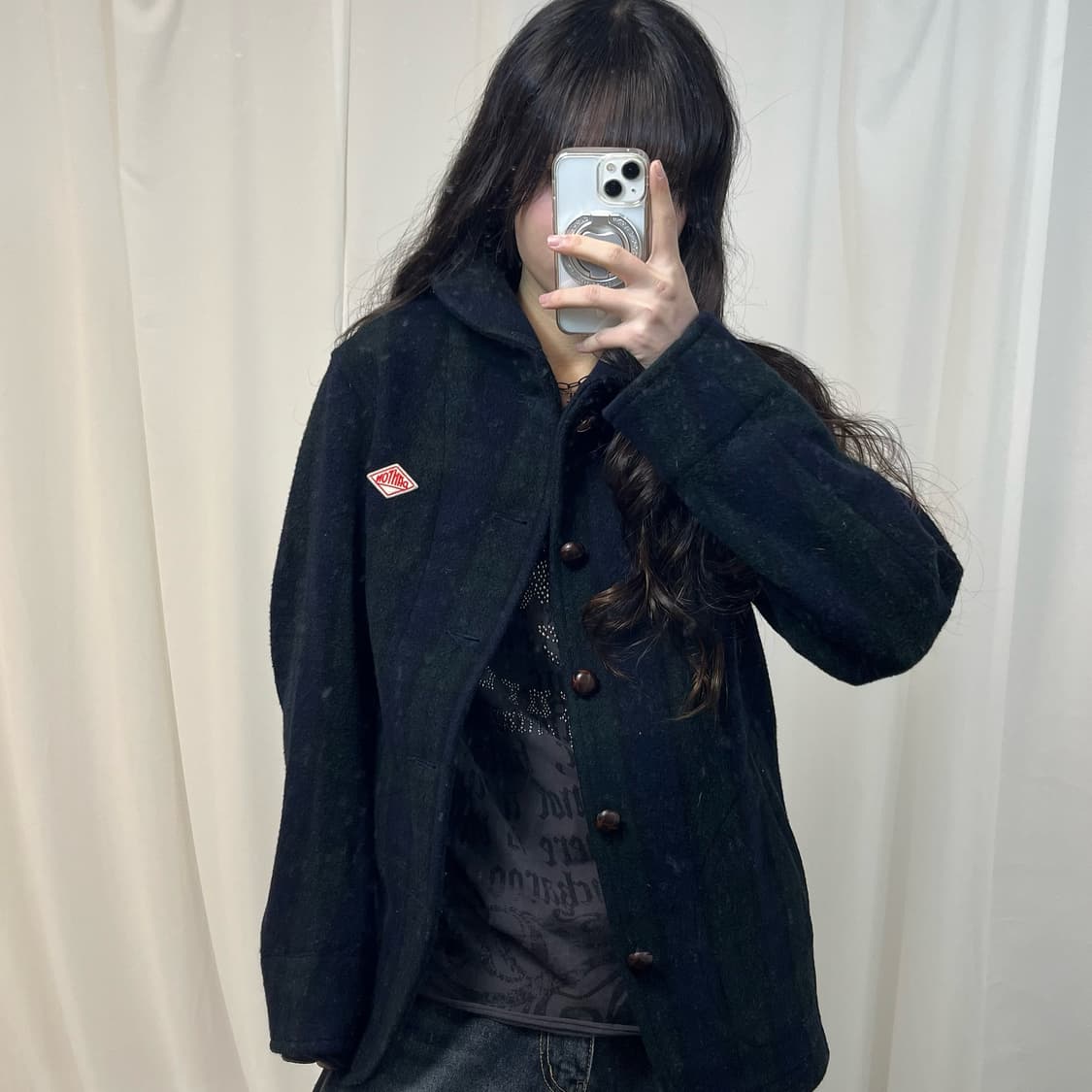 Danton Green Check Wool Short Coat 상품이미지2