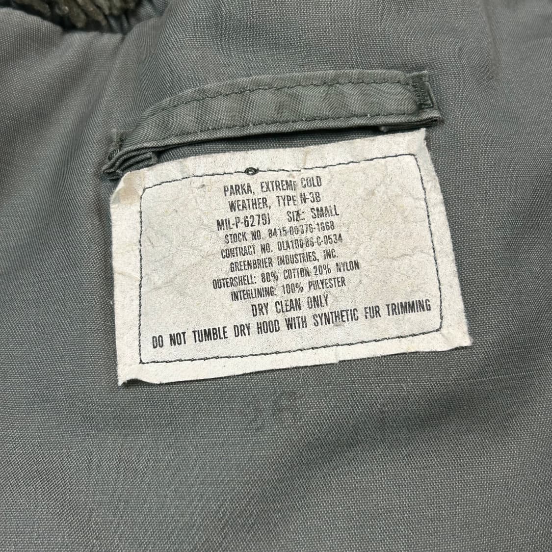 S) 미군 오리지널 N3B 80s 콜드 파카 상품이미지9