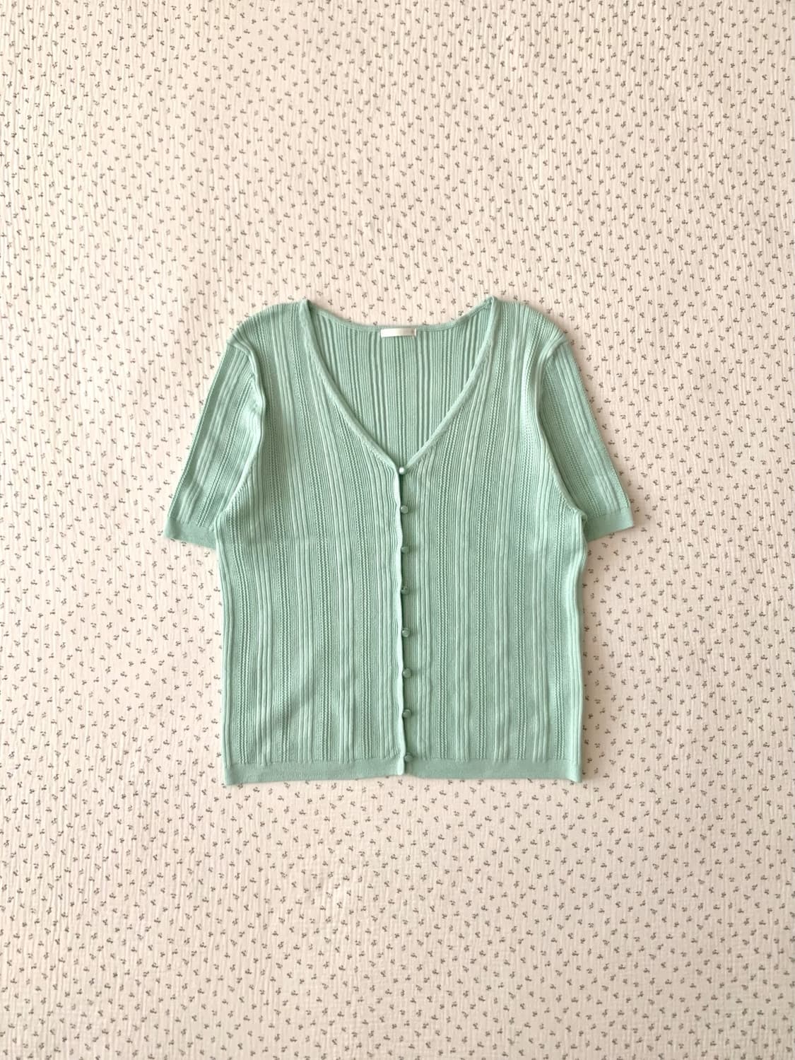 민트 니트 반팔 가디건 상품이미지2