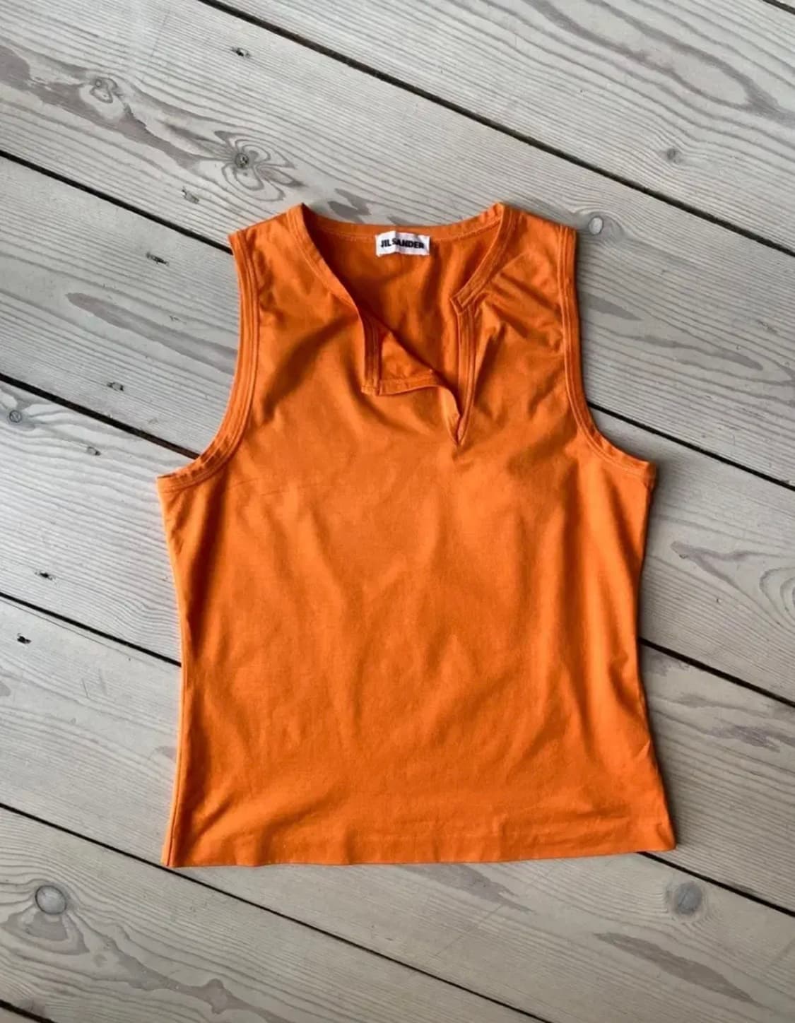 Jil sander 질샌더 오렌지 슬리브리스 탑 상품이미지1