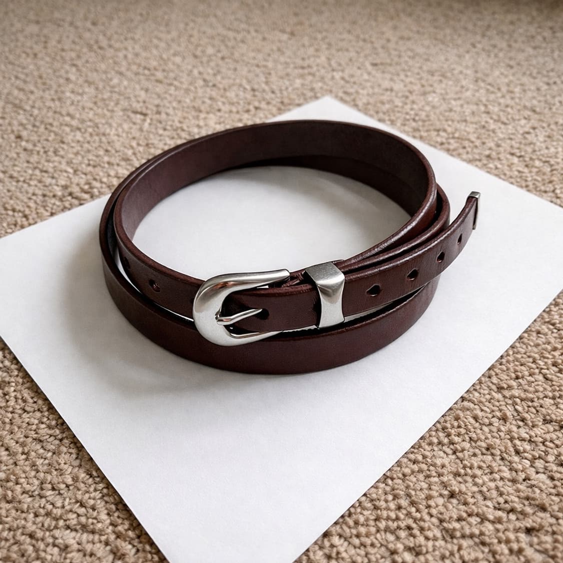 버건디 소가죽벨트 2cm 상품이미지1