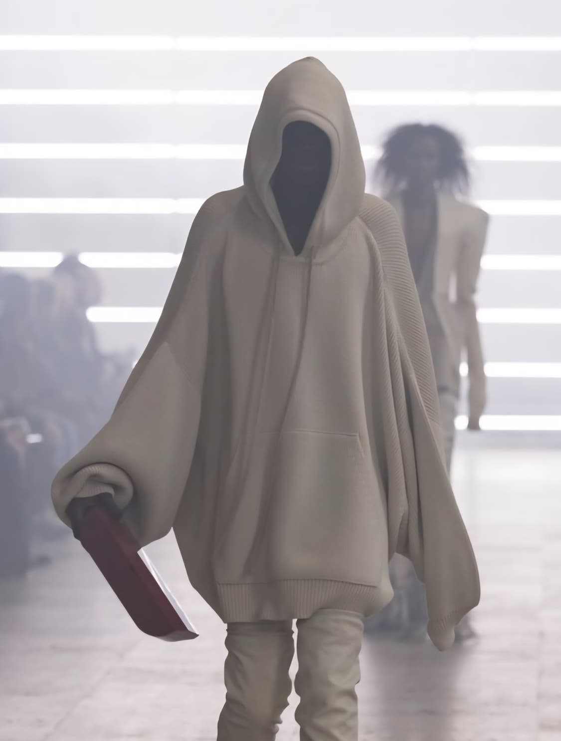 릭오웬스/ FW25 런웨이 HUN 알파카 후드 스웨터 밀크/M 상품이미지4