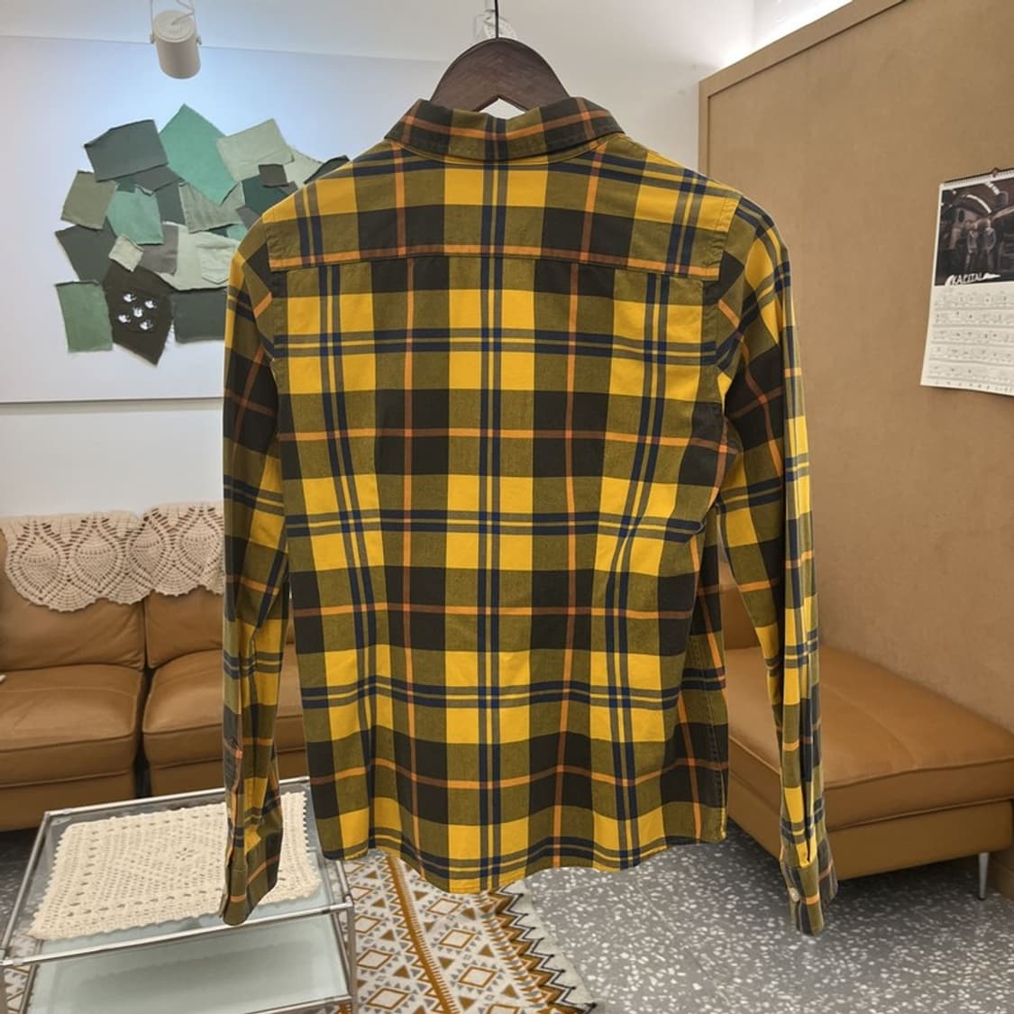 티니위니 컨트리 빈티지 슬림 머스타드 플란넬체크 셔츠 85 C10703 상품이미지4