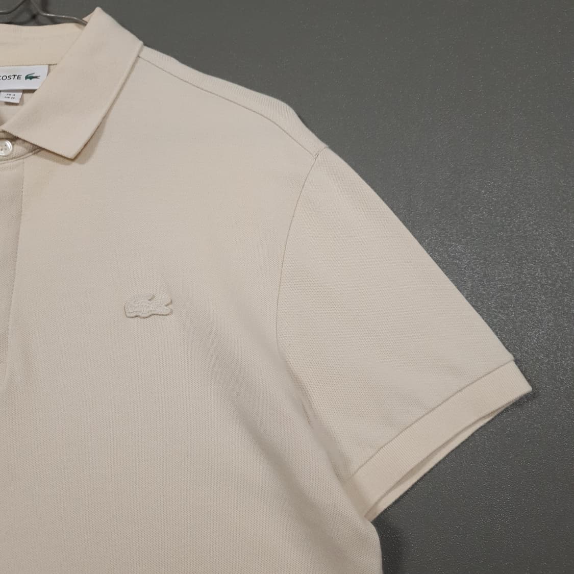 100) 라코스테 신형 21ss 멀티크록 폴로 셔츠 반팔 카라티 베이지 상품이미지4